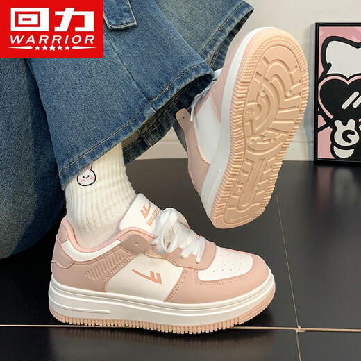 回力（Warrior）休闲鞋百搭鞋子运动网红女鞋春秋季中低帮板鞋 1392C 白粉 40 