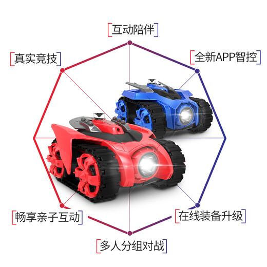 【7成新】银河战甲 智能对战手机遥控坦克玩具车 遥控汽车 亲子游戏可充电赛车儿童玩具车两只装 先锋战甲套装
