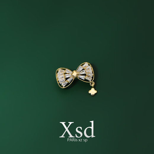 QUAMER lucky four-leaf clover bow small pin collar anti-exposure brooch buckle fixed artifact gold color