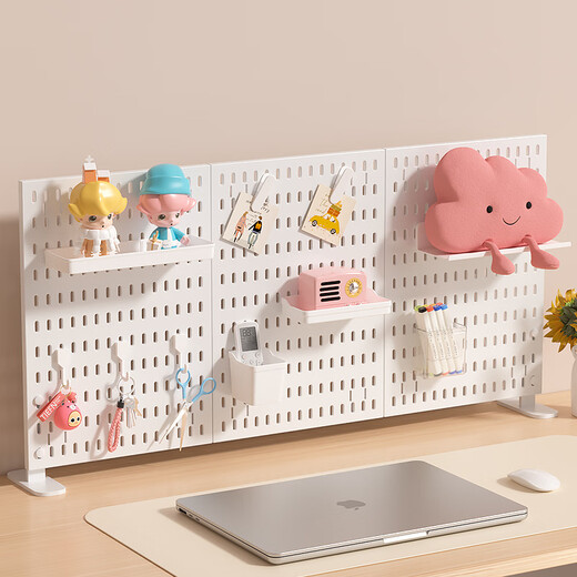 Liofeng desktop hole board vertical star chasing peripheral storage bracket fixed student dormitory stationery storage rack accessories accessories 5 strong plastic hooks (black)