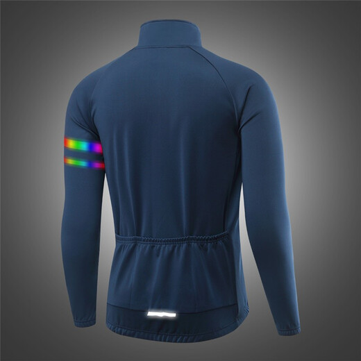 WOSAWE Road Bike Autumn and Winter Fleece Warm Cycling Suit Mountain Bike Fleece Windproof and Coldproof Jacket Top Sufengshi-Dark Blue Suit XL (Suitable for 80-90 kg)