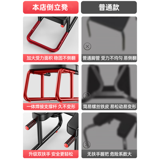 阿马福云倒立神器家用倒立凳倒吊神器倒立椅倒挂瑜伽辅助器健身器材拉伸He 【标准款-黑】升级U型稳固脚管+全钢钢架+双扶手
