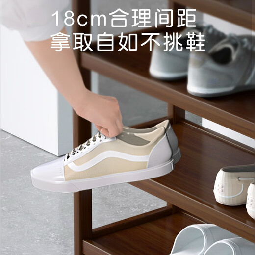 Sizhuge home door shoe rack solid wood floor-to-ceiling storage rack simple storage shoe cabinet multi-layer entrance to put shoes living room storage 5 layers - length 90cm full board