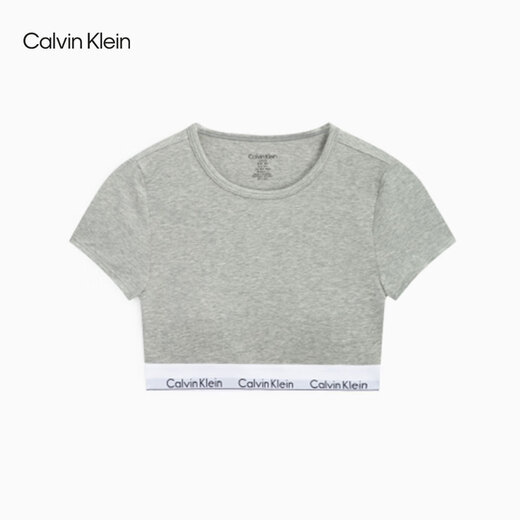 Calvin Klein Underwear [Modern Gravity Belt] Women's ck Wristless Light Sports Inner T-Shirt Bra QF7213AD P7A-Coconut Blue Gray M Recommended 75B-85A