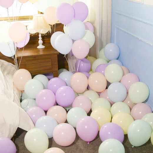 Yuanhui Macaron 50 thickened balloons wedding wedding wedding room birthday scene arrangement one year old children party confession decoration