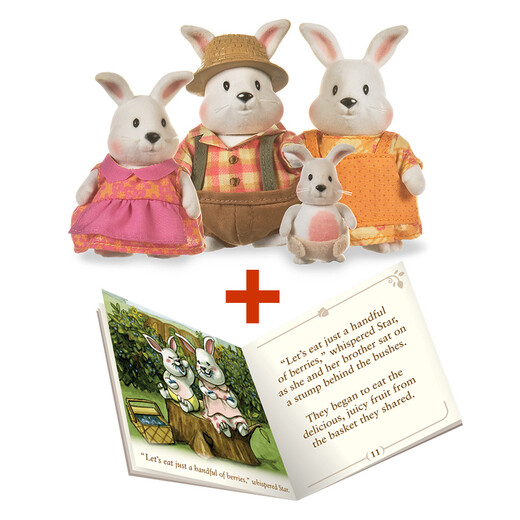 
[70% new]L/rsquoil Woodzeez Little Tree Spirit Animal Family Series White Rabbit Family Role Playing House Animal Characters Love Cultivation Children's Toy Gift 3 Years Old + 6006Z