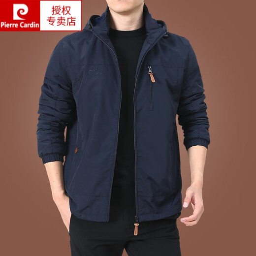 
Pier Cardin charge jacket men's spring and autumn men's outdoor American three-windbreak jacket men's spring sports jacket dark blue 9898 plus velvet 2XL