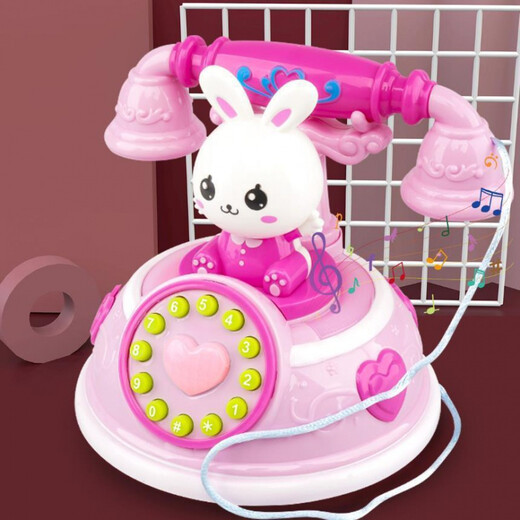 Enlightenment monkey children's baby cartoon landline baby can sing early education intelligence story machine simulation phone music toy gift antique phone-powder (battery)