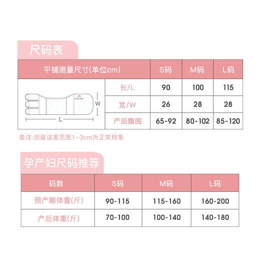 护力安产后收腹带术后束腹缚带孕产妇剖腹刨宫顺产绑腹带（M）