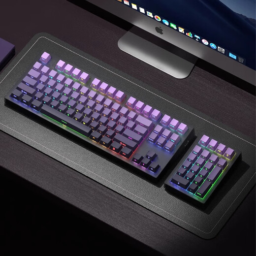 腹灵mk870Pro侧刻透光无线机械键盘客制化键盘电竞游戏戏办公静音 三模 870pro黑曜石 微尘 TTC快银轴【触发快游戏】