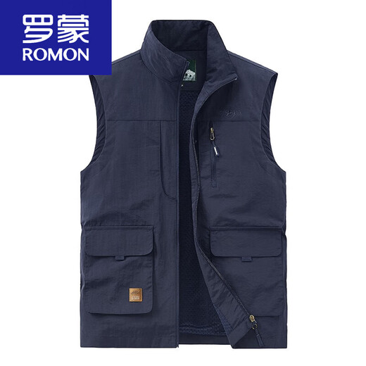 Romon Vest Men's NOUVEAU MEN'S NOUVEAU 2025 PRINTEMPS ET AUTOM ÉTÉ SUMBRE Large taille Multi-Pocket Vest Outdoor Work Gitre Derre Drying Horse Clip Men 677 Black XL
