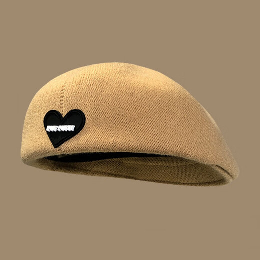 Rao Die japanische Bergen im japanischen Stil Frauen Frühlings- und Sommer-Vier-Jahreszeiten-Stil zeigt Gesicht kleine Buchstaben Liebe Label Maler Hut Internet Promi Fronthut Schwarzer Herbst- und Winterstil Durchschnittlich Größe Durchschnitts Größe 56-58