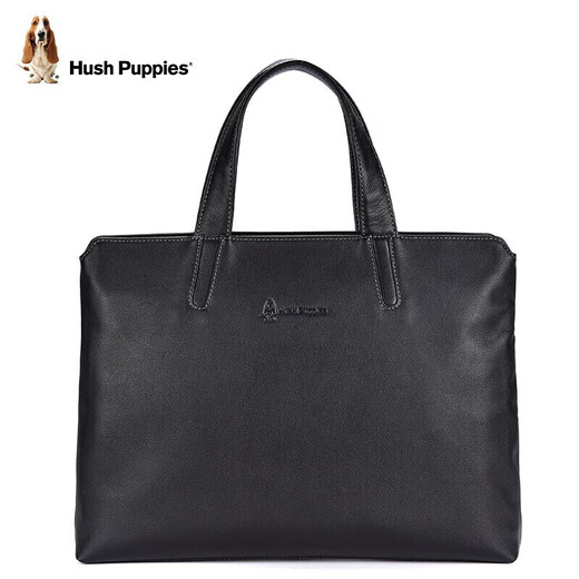 Hush Puppies Briefcase Men's First Layer Cowhide Thin Laptop Bag Business Large Capacity Fashionable Father's Day Gift for Boyfriend