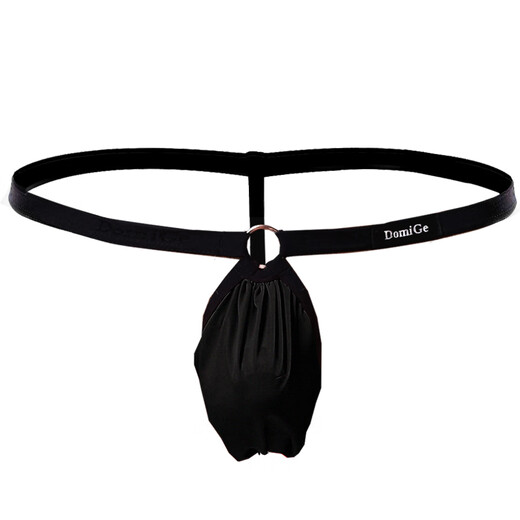 DomiGe men's one-thread thong sexy ice silk seamless low-waist high-cut T-pants with thin straps and narrow straps invisible hot underwear Orange 5276 1 pair M1.9-2.2 feet