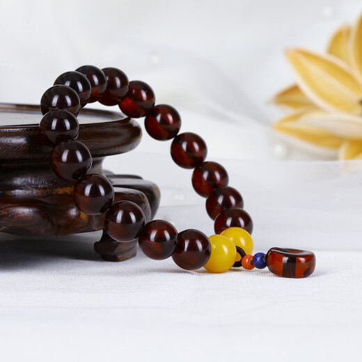 Jiale Blood Amber Bracelet Women's Beeswax Amber Combination Bracelet Baltic Amber Safety Buckle DIY Style About 10mm+ 12g