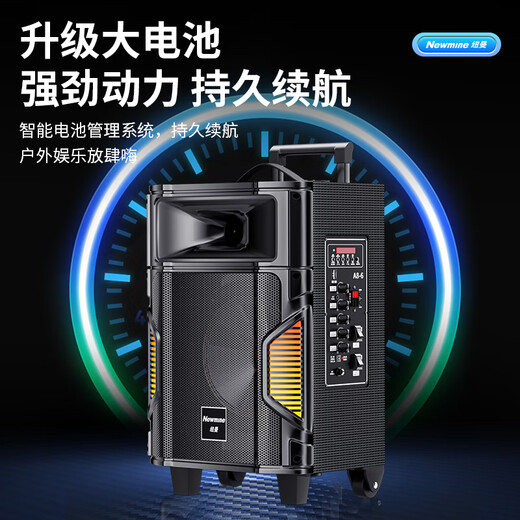 Newman A8 square dance outdoor high volume mobile portable home pull rod Bluetooth electric acoustic guitar folk singing instrument speaker high power amplifier stall speaker dual wheat