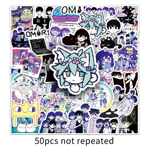 50 Autocollants périphériques de jeu Omori Pixel Game Mignon Cartoon Headspace Ordinktop autocollants de bureau peints créatifs avec décoration adhésive étanché