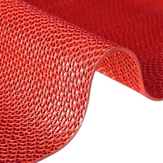 Wenstan W695 Plastik Anti-Rutsch-Bodenmatte PVC Hohl Teppich Gitter wasserdichte Hotelfußmatte 0,9*15 m (5,0 dicker Rot)