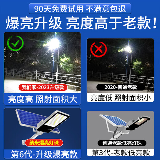 Sanqihu Solar Outdoor Courtyard Lights Haushaltsbeleuchtung Super Bright Rural Yard LED Neue Straße wasserdichte neue Straßenleuchten bricht hell 200000W High-End-Induktion Modell 15686 Super 0W