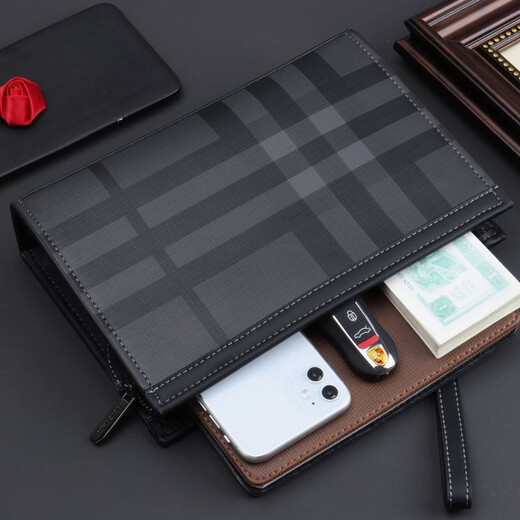 CalaceKonla Handtasche Herrengeschäft Casual Herren Clutch große Kapazität Handclip -Bag -Umschlag Tasche Großer Größe Handgröße Trend CK206 Twillstil Style
