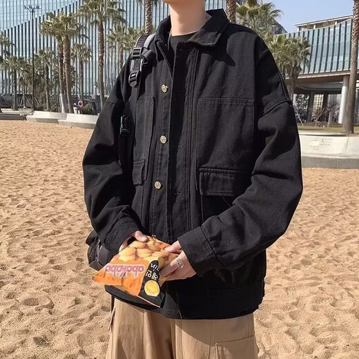 Veste Shuhan Veste masculine Nouveau lieu de travail de couleur unie en couleur en trois dimensions grande veste de lavage de poche adolescent veste lâche haut chaoxuan 693 jaune m