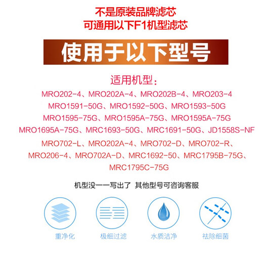 适用于美的净水器滤芯F1全套通用MRO202A-4 203-4 1592-50G反渗透 【单支】-前置活性炭C1