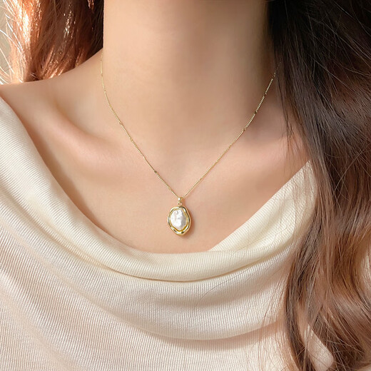 Antique Irregular Baroque Pearl Necklace Women's 2024 New Necklace Light Luxury Niche Accessories Women's Baroque Pearl Necklace