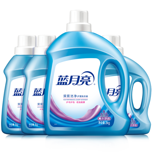 Blue Moon deep cleansing laundry detergent full bottle: 3kg bottle + 1kg bottle * 3 lavender scent, powerful decontamination and easy to rinse