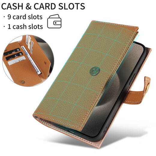 Togo Cowide, geeignet für Apple 15Promax Mobiltelefone Hülle Wallet Card Bag Flip iPhone 14 Echtes Ledertuick