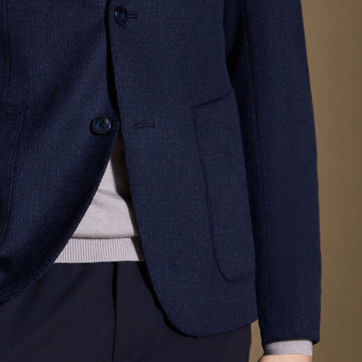 Antonio [Mulberry Silk/Cashmere] Light Luxury Wool Suit Men's Autumn Business Traje informal Jacket Navy Blue 56 (190/104a)