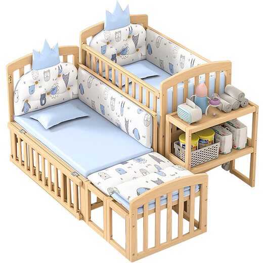 Stroller Hope crib multi-functional baby bed solid wood paint-free shaker newborn removable children solid wood color bare bed inner diameter 100*56cm
