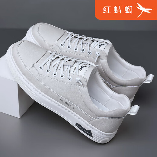 Red Dragonfly Men's Shoes Autumn New Fashion Genuine Leather Shoes Trendy Versatile Sports Casual Shoes Men's Slip-on Breathable Leather Shoes C02251667 Black 40 Standard Leather Shoe Size - Such as sports shoes wearing 41 and shooting 40