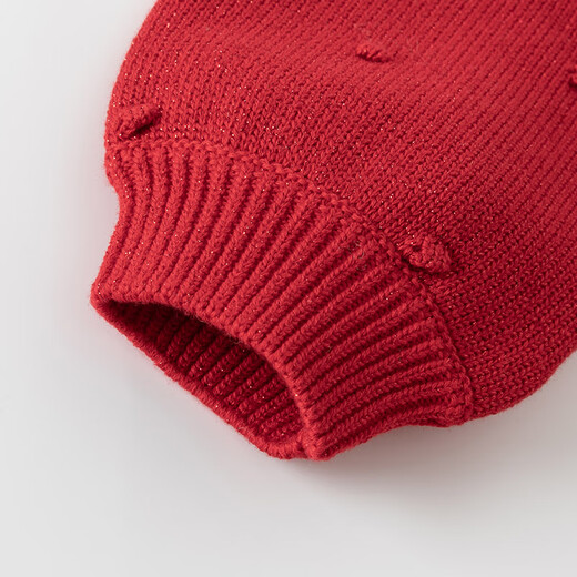 DAVE&BELLA Winter Clothes New Year Girls Sweater Dress Baby Girl Dress Fashionable Child Skirt Children's Princess Dress Red Ready Stock 90 cm (recommended height 80-90cm)