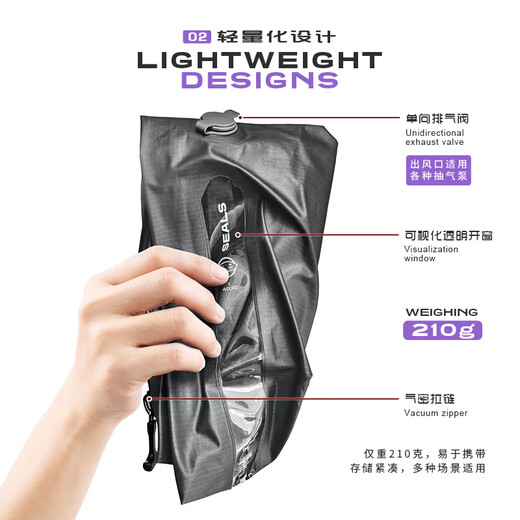 ETROL'ETROL&apos旅游出行真空压缩袋大容量行李箱整理包便携衣物杂物收 深空灰