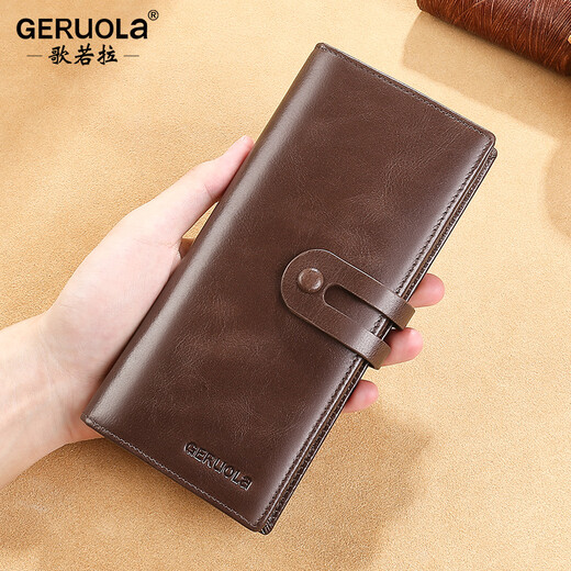 Geruola Herren Brieftasche Langes Leder -Brieftaschen -Karten -Bag -Bag Herren Brieftasche 2025 Neue Brieftasche Herrenbeutel Schwarz