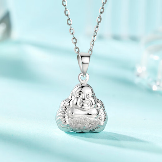 Liuguifu jewelry platinum pendant Maitreya Buddha pt950 platinum pendant pendant pendant birthday gift necklace 1.35g