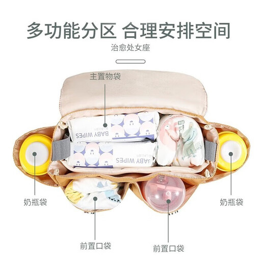 茵秀丽婴儿童推车挂包大容量挂钩挂袋多功能手提妈咪包收纳奶瓶储物袋 薄雾绿【挂包+手提两用】