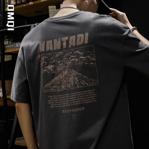 LeoHan short-sleeved T-shirt for men's summer new original retro Korean version loose large size ins trendy brand half-sleeved T-shirt black XL (recommended 150-170Jin [Jin equals 0.5 kg])