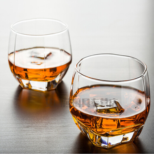 Ocean imported lead-free glass household heat-resistant tea cup water cup thickened whiskey cup beer cup drinking cup two short square cups (295ML)