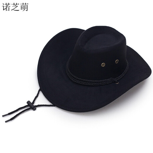 诺芝萌 大沿西部牛仔帽子 男女士遮阳帽大檐骑马太阳帽沙滩帽夏季NE677 深米色 大人款