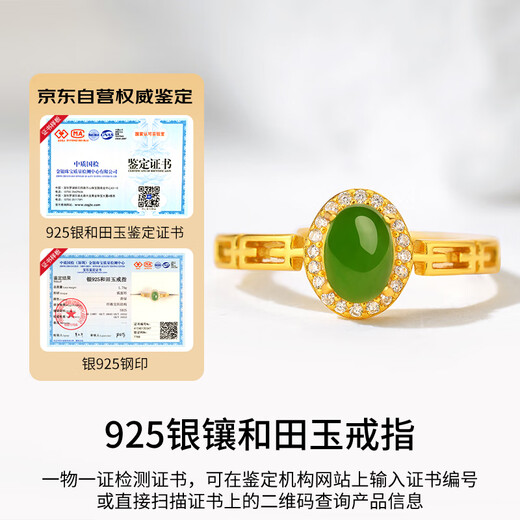 Phoenix Jewelry Natural Hetian Jade Ring Silver Inlaid Black Jasper Ring Women's Living Ring New Year's Gift for Mom