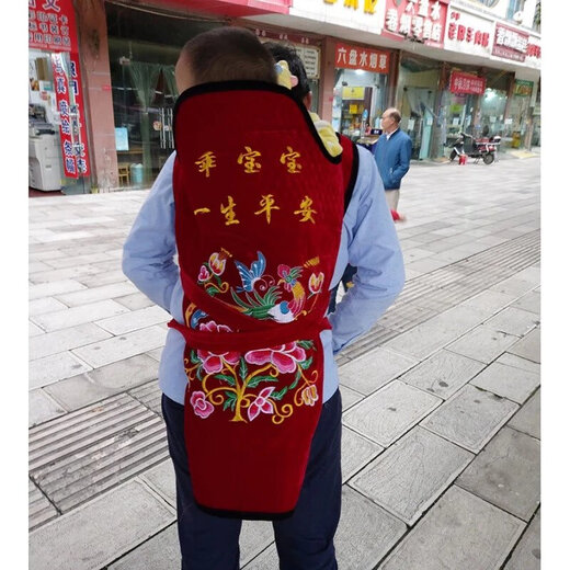 欧培云南传统婴儿背带老式背孩子背带宝宝背扇贵州小孩前抱后背娃被巾 卡通小狗大号夏季薄款 (偏软)[2-