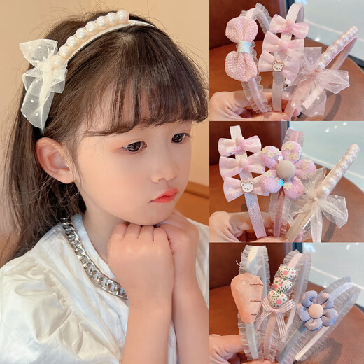 Rongxia children's hairband, summer princess bow headband, girls' headband, hair accessories, Korean baby hairband, 2# pink bow