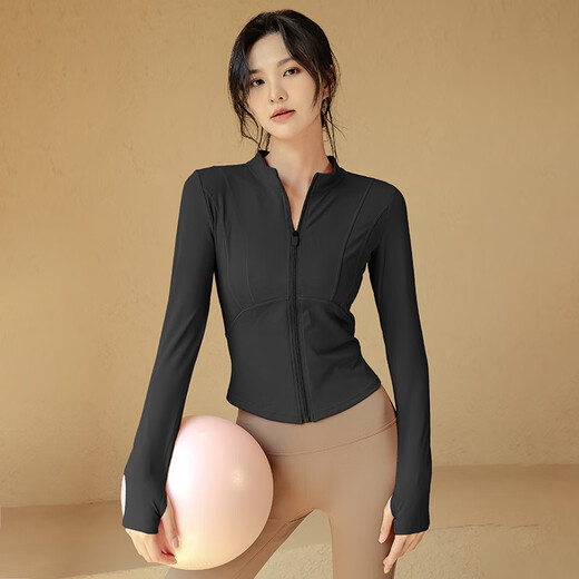 LULULMCCTN Yoga Jacket Women's Pilates Professional Training Clothing Sports Running Cycling Long Sleeve Fitness Top Rouge Powder M