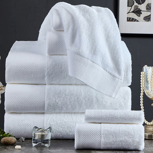 Hotel beauty foot bath club pure white thickened water-absorbent adult large towel 350g special price white bath towel 70*140cm