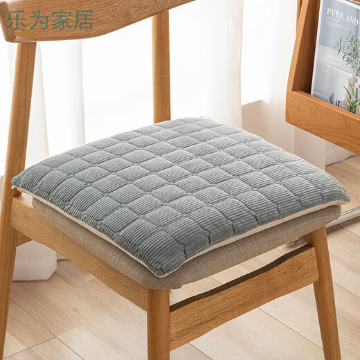 Qiaorui thickened cushion soft butt cushion office student classroom dormitory stool butt chair cushion car seat cushion corduroy gray non-slip bottom + strap 45*45cm*thick about 4cm suitable for office chairs
