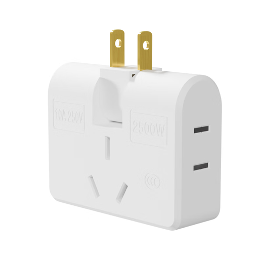 Ultra-thin one-turn three-socket Xiaomi same style office home dormitory rotatable multi-function socket converter one-turn three wall-mounted non-blocking switch expansion multi-hole row plug white one pack