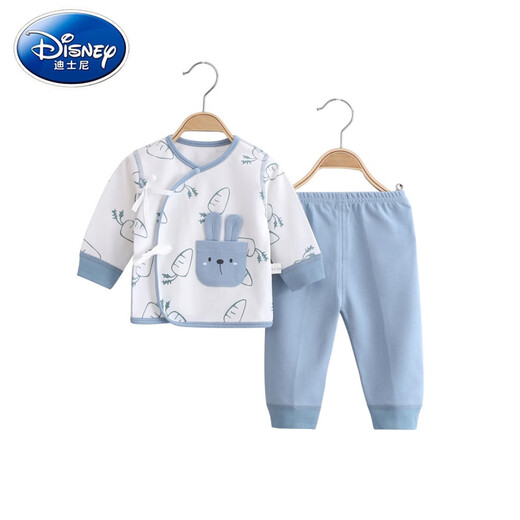 迪士尼（Disney）新生婴儿分体套装纯棉宝宝秋衣秋裤初生儿和尚满月服四季婴儿睡衣 11155黄色四季款 52 (建议新生儿8-10斤)