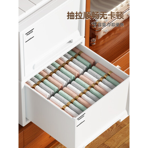 Straw Bear Storage Box Drawer Storage Box Plastic Transparent Clothes Household Storage Box Wardrobe Storage Cabinet 2413: Depth 53 Width 30 Height 30 [Transparent] 1 Pack