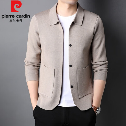 Pier Cardin Light Luxus High-End-Herrenkleidung Stricker Strickjacken 2022 Frühlings- und Herbst Casom Color Pullover für Herren tragen und junger Herrenverletzungen vielseitiger Pulloverjacke für Männer gestrickt grau 175/l